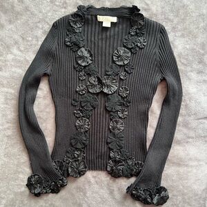 Nougat London Black Floral Cardigan